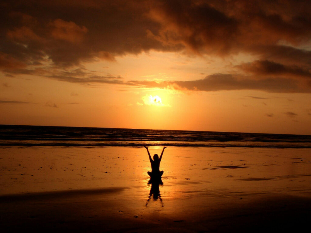 Connecting with nature on the beach.