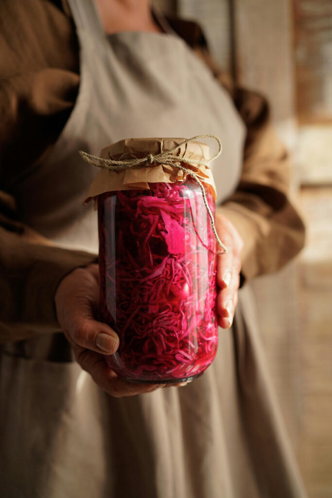 Sauerkraut probiotics and gut health.