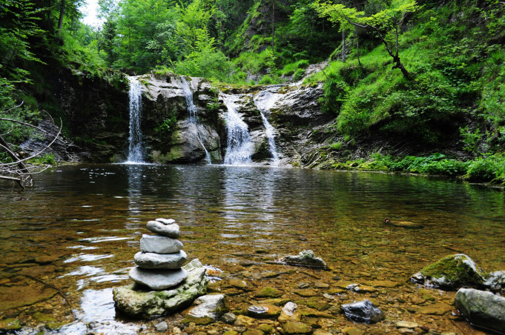 Natural mountain spring.